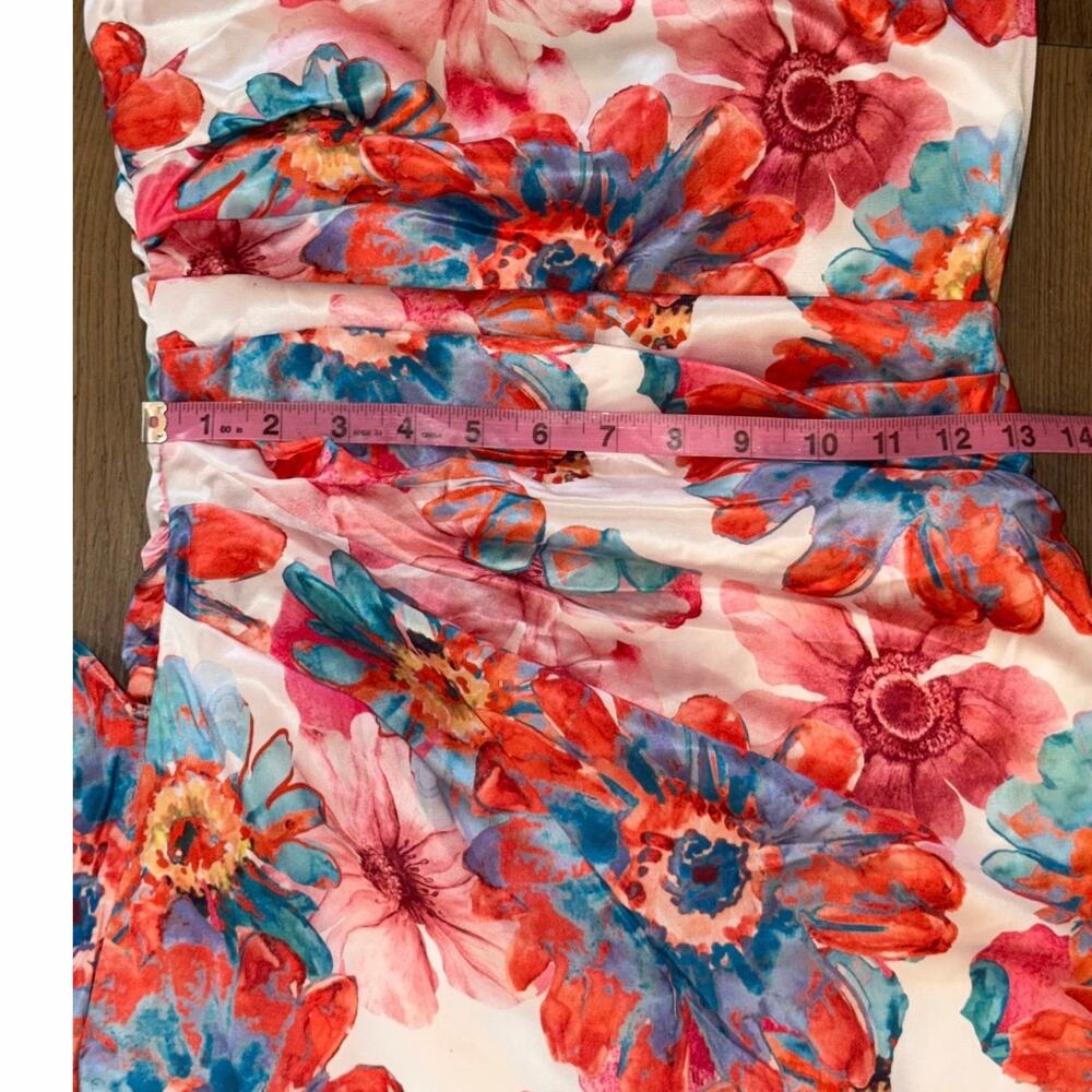 Hello Molly That's So Fetch White, Blue, Coral Elianna Floral Maxi Dress Size 4 - Picture 8 of 10